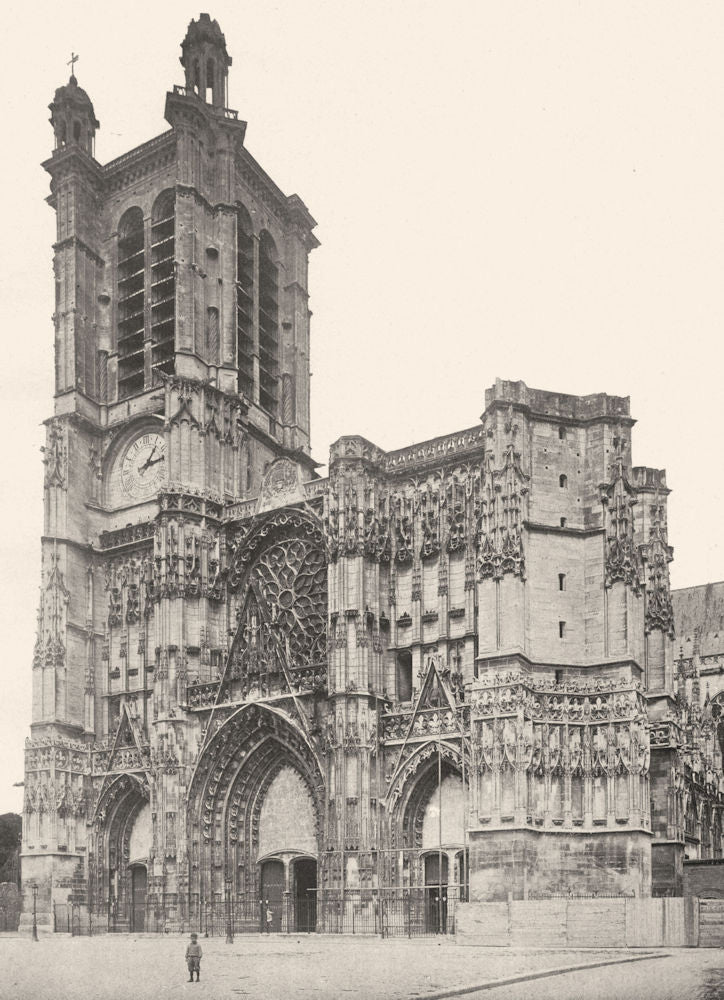 AUBE. Troyes- Cathédrale 1906 old antique vintage print picture